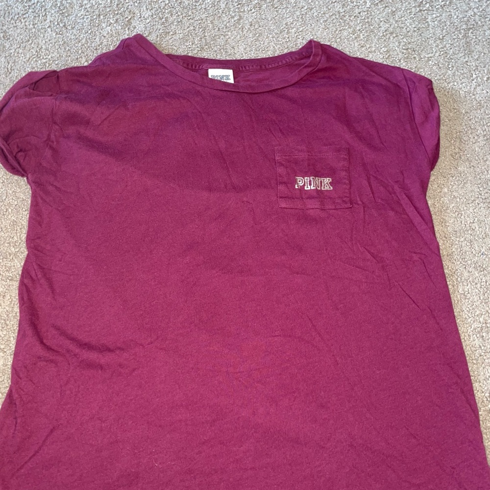 Red PINK short sleeve shirt